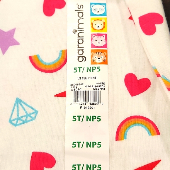 NEW GIRLS GARANIMALS LONG SLEEVE TEE PRINT SIZE 5T  NPS - Picture 6 of 6